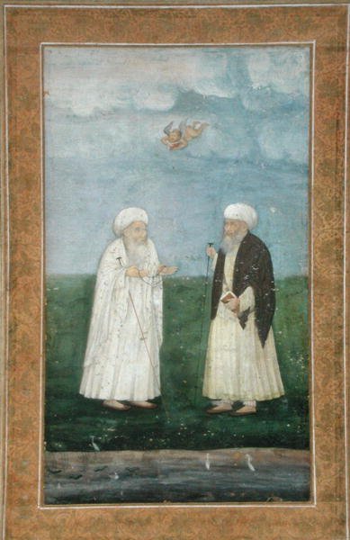 To muslimske hellige menn, fra Small Clive Album (ugjennomsiktig akvarell på papir) av Mughal School
