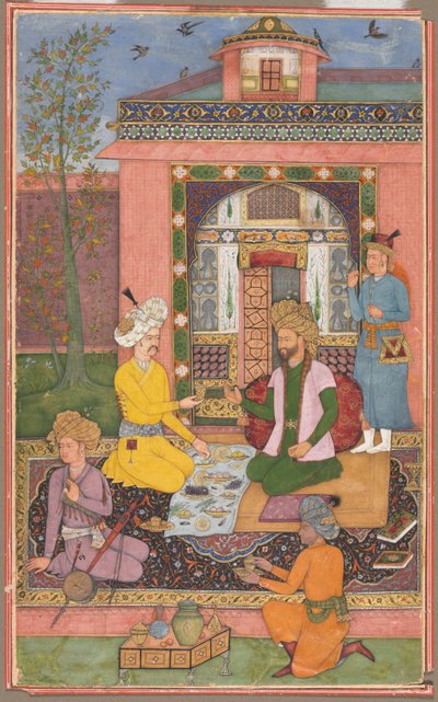 En fest i en paviljongsetting, ca. 1620. av Muhammad Ali