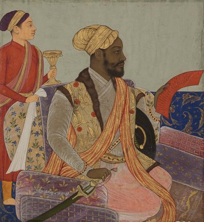 Den adelige Ikhlas Khan med en begjæring, ca. 1650 (ugjennomsiktig akvarell og gull på papir) av Muhammad Khan