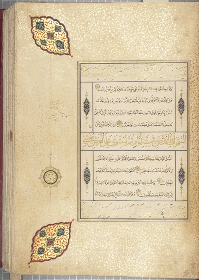 Fol 83 recto, Timurid Quran, 1441 (blekk og gull på papir) av Muhammad Mumin Abdallah Al Murwand