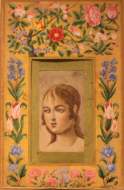 Maleri av en ung skjønnhet, 1740-50-tallet av Muhammad Sadiq
