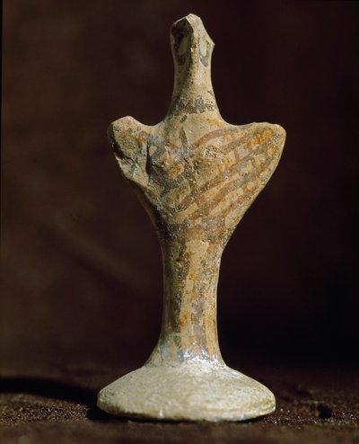 Mykensk kunst: terrakotta-idol fra Scoglio del Tonno (Punta Tonno, Taranto) i Italia. Bronsealder, 2000 f.Kr. av Mycenaean Mycenaean