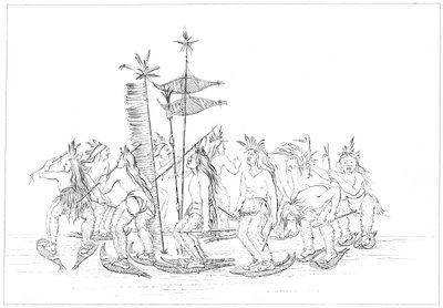 Chippewa snøskodans, 1841. av Myers and Co