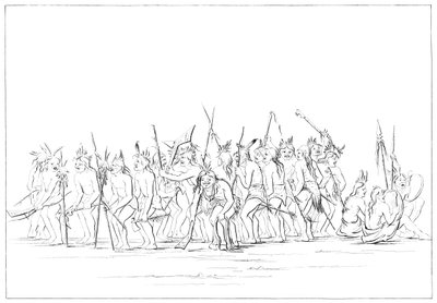Siouxernes hundedans, 1841. av Myers and Co