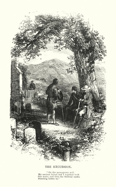 William Wordsworth: The Excursion (gravering) av Myles Birket (after) Foster