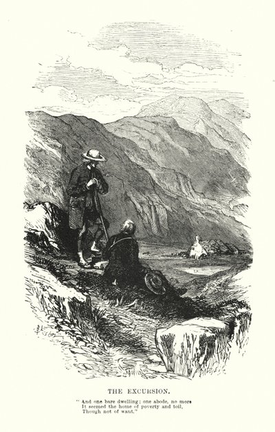 William Wordsworth: The Excursion (gravering) av Myles Birket (after) Foster