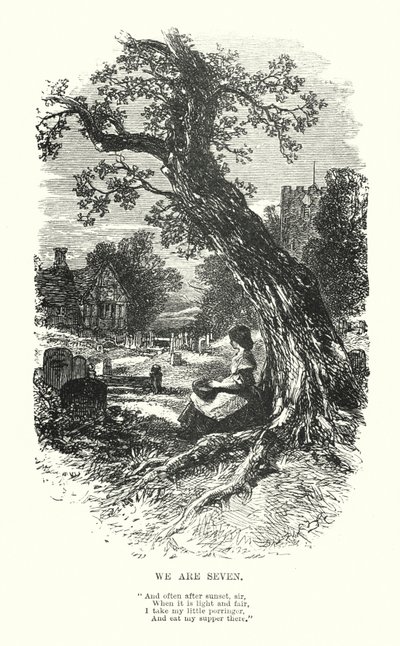 William Wordsworth: We Are Seven (gravering) av Myles Birket (after) Foster