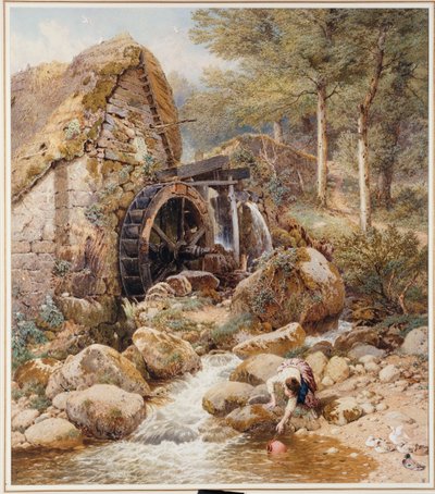 En gammel vannmølle av Myles Birket Foster