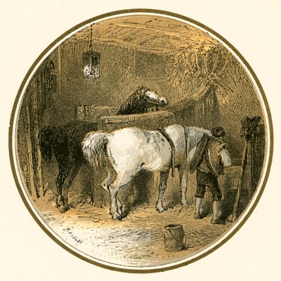 Hester i stallen av Myles Birket Foster
