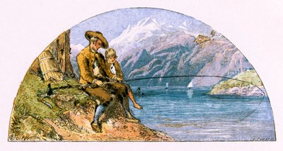 Illustrasjon for "The Traveller" av Myles Birket Foster