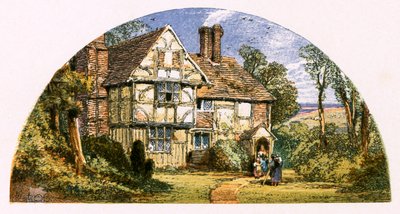 Illustrasjon for "The Traveller" av Myles Birket Foster