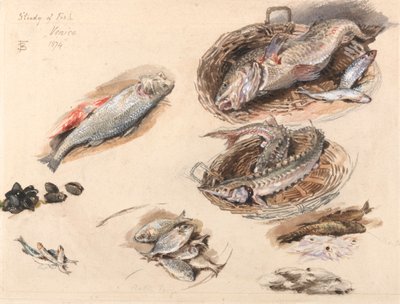 Studie av fisk, Venezia av Myles Birket Foster