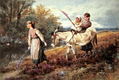 The Ride Home (akvarell med kroppsfarge på papir) av Myles Birket Foster