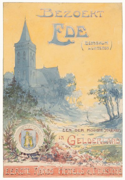 Besøker Ede, en av de vakreste regionene i Gelderland (original tittel på objektet) av N.M. Kolsteren (signed by artist)