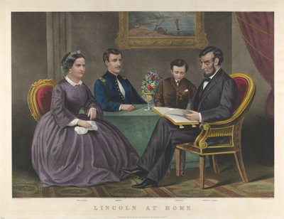 Lincoln hjemme, 1867 av Nathaniel Currier