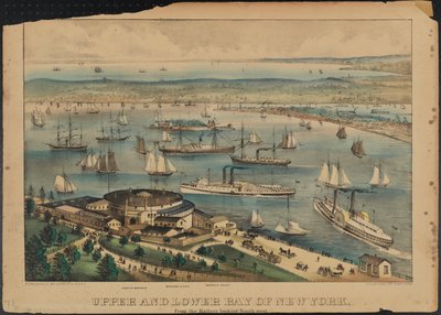 Upper and Lower Bay of New York, ca. 1881 av Nathaniel Currier