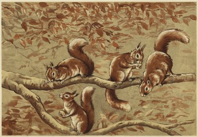 En familiegruppe (litho) av N. Parker