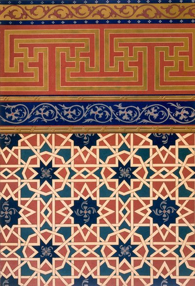 Arkitektonisk utsmykning, mosaikkarbeid, inkludert kant, pub.1883. av N. Simakoff