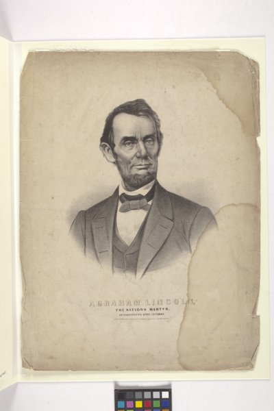 Abraham Lincoln (håndfarget litografi) av N. and Ives J.M. (1824 95) Currier