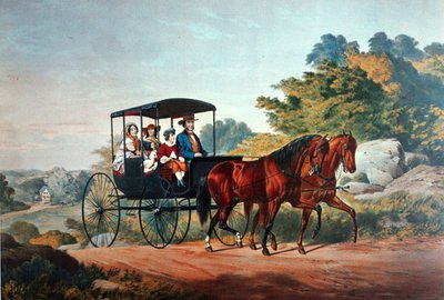 Livet på landet: Morgenturen av Currier and Ives