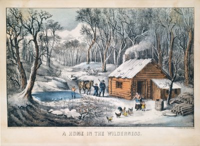 Et hjem i villmarken av Currier and Ives