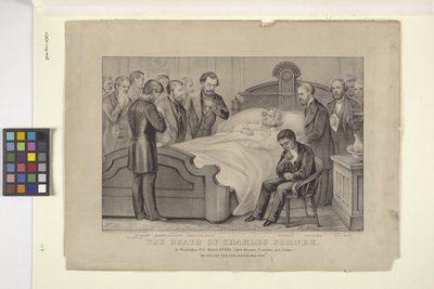 Charles Sumners død (litografi) av N. and Ives J.M. (1824 95) Currier