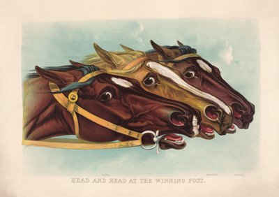 Head and Head på vinnerposten av Currier & Ives av Currier and Ives