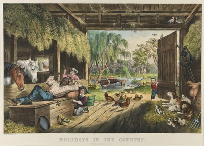 Ferier på landet, plagsomme fluer av Currier and Ives