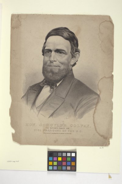 Dette. Schuyler Colfac (håndfarget litografi) av N. and Ives J.M. (1824 95) Currier