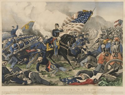 Slaget ved Williamsburg, Virginia 5. mai 1862 (fargelitografi) av Currier and Ives