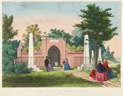 The Tomb of Washington, Mount Vernon, Virginia (fargelitografi) av Currier and Ives