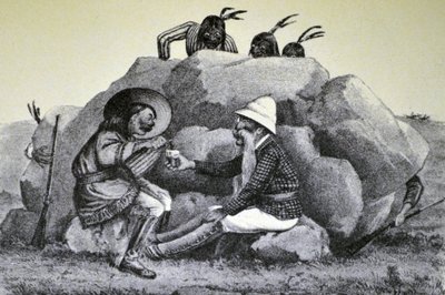 Currier & Ives Illustrasjon 1800-tallet. En hylende dønning på krigsstien av N. and Ives, J.M. Currier
