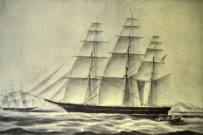Currier & Ives Illustrasjon 1800-tallet. Clipper-skipet Hurricane av N. and Ives, J.M. Currier