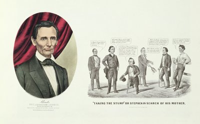 Hon. Abraham Lincoln, USAs 16. president, 1860 av N. and Ives, J.M. Currier