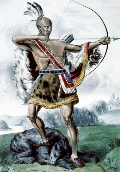 Indian Hunter, 1845 av N. and Ives, J.M. Currier