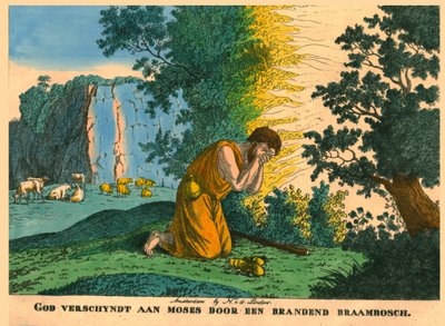 Moses og den brennende busken. av N v d Linden