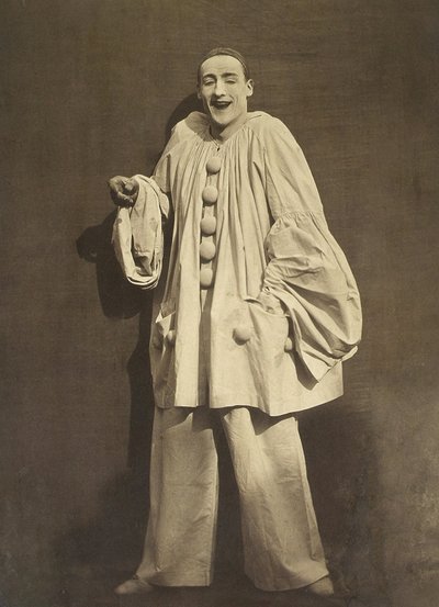 Pierrot Laughing (fransk mime Charles Deburau), foto av Gaspard-Felix Tournachon aka Nadar, ca. 1855 av Nadar