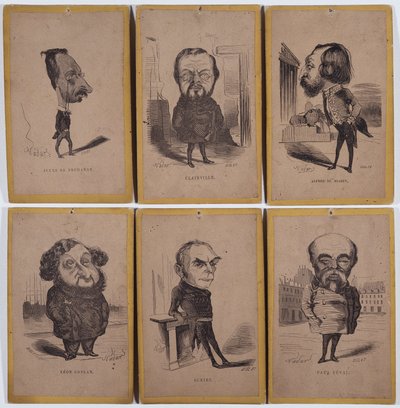 6 Portraits-Charge (Charge Portraits): Jules de Premaray (Jules Martial Regnault av Nadar