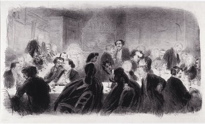 Anonym litografi som representerer litterære og kunstneriske personligheter på 1850-tallet av Nadar