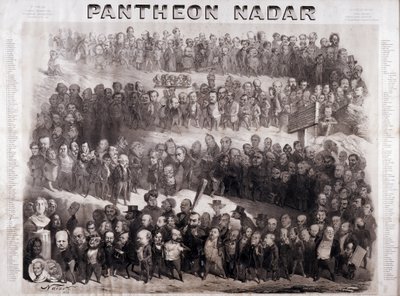 Pantheon Nadar som representerer de store historiske skikkelsene på 1800-tallet (intellektuelle og politiske personligheter) av Nadar