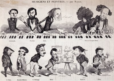 Serien "" Musicians and Painters" fra "Le Petit journal pour rire" av Nadar