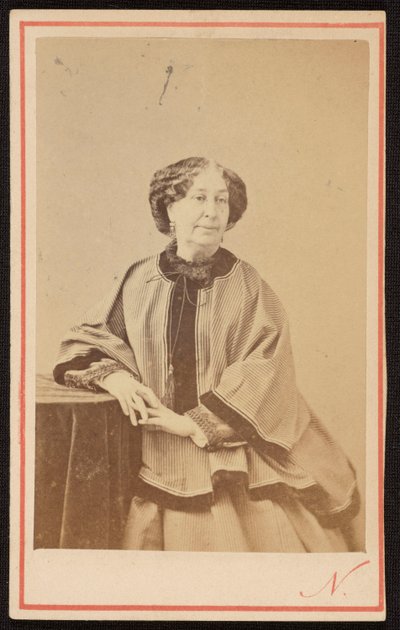 Portrett av George Sand (1804 - 1876), fransk forfatterinne, i atelieret av Nadar
