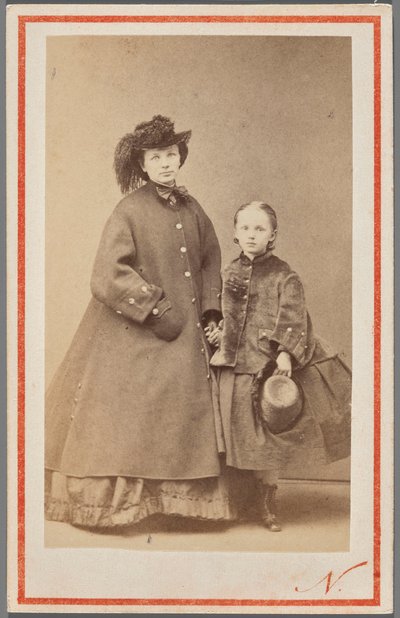 Portrett av Jadwiga Garczyńska, født Pruszak (1834-1917), med datteren sin av Nadar