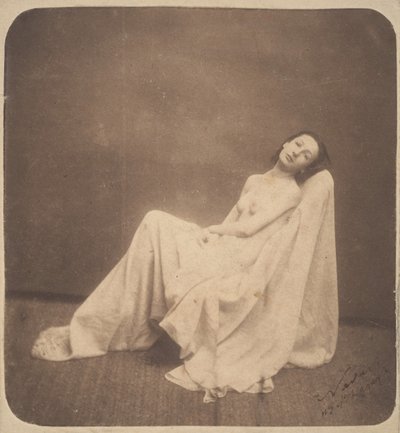 [Sittende modell, delvis drapert], 1856-59. av Nadar