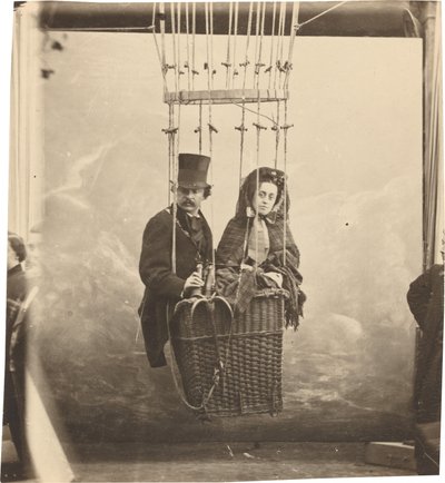 Selvportrett med kone Ernestine i en ballonggondol, ca. 1865, trykt ca. 1890. av Nadar