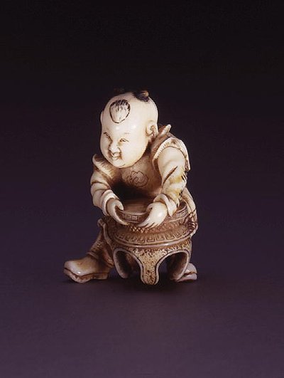 Netsuke, og dag c Chin g Akarako, ca. 1830 (Evory) av Nagahama Sokei
