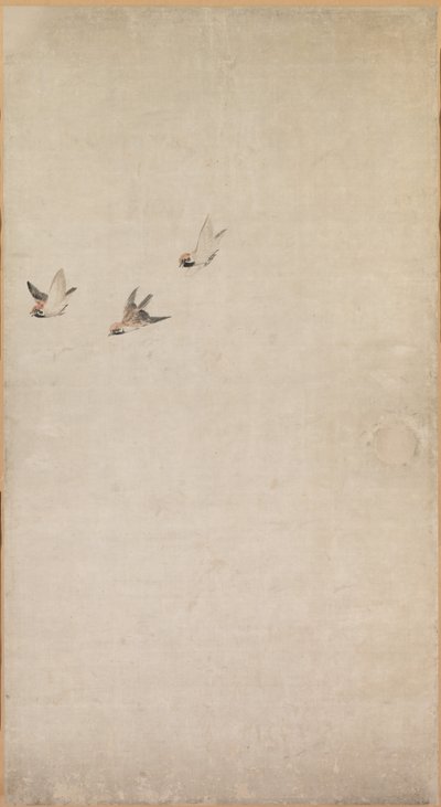 Valper, spurver og krysantemum, 1754-1799. av Nagasawa Rosetsu