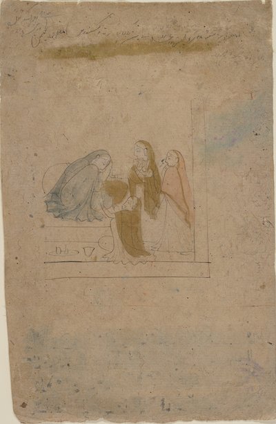 En dame med ledsagere, ca. 1775-80. av Nainsukh