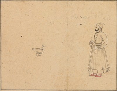 Raja Balwant Dev Singh og en svane, ca. 1750-55 av Nainsukh