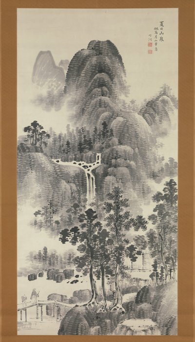 Fjellbekk på en sommerdag, 1800-tallet. av Nakabayashi Chikuto